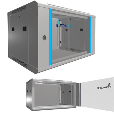 Extralink Netzwerkschrank Serverschrank Wandgehäuse 19'' 6HE 6U 600x450 Grau