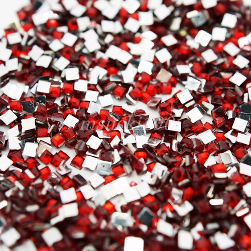 1000 SQUARE Rhinestones Acrylic Gem Flat back 3d nail art craft bling decoration - Picture 16 of 17