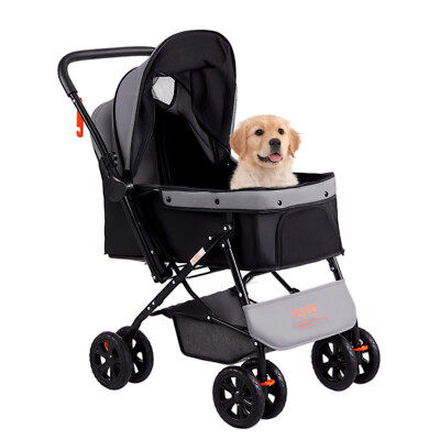 VEVOR Pet Stroller 4 Wheels Dog Stroller with Brakes 44 lbs Weight Capacity