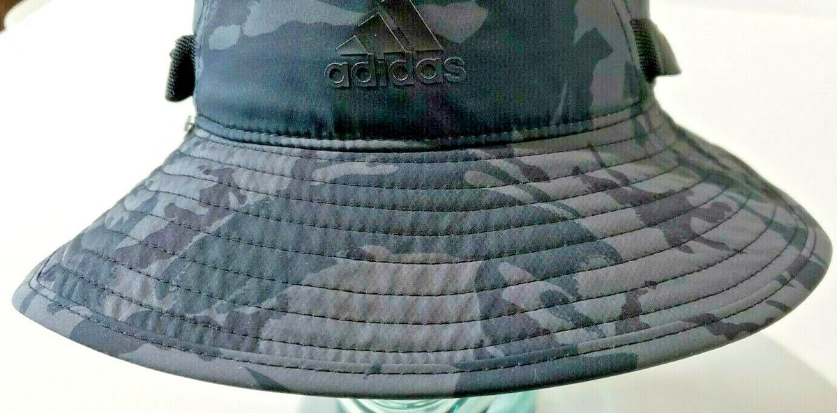 Men's ADIDAS Victory II Bucket Hat Grey Six Camo Black Size