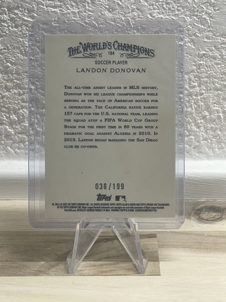 2022 Topps Allen & Ginter Chrome - LANDON DONOVAN - MAGENTA REFRACTOR #d 36/199 - Image 4 of 4