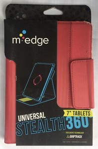 M-Edge Universal Stealth 360 Degrees for 7" Devices, Griptrack Red--UNOPENED!