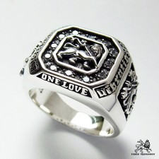 ORIGINAL RASTA ONELOVE .925 STERLING SILVER RING THANAMEE