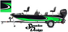 Black Lime Swirl Graphic Abstract Design Wrap Fishing Bass Boat Vinyl USA Decal