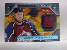2001 Pacific Private Stock Titanium Game Used Gear Jersey Relic JOHN KLEMM