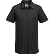 Portwest DX4 Short Sleeve Polo Shirt All Black 2XL