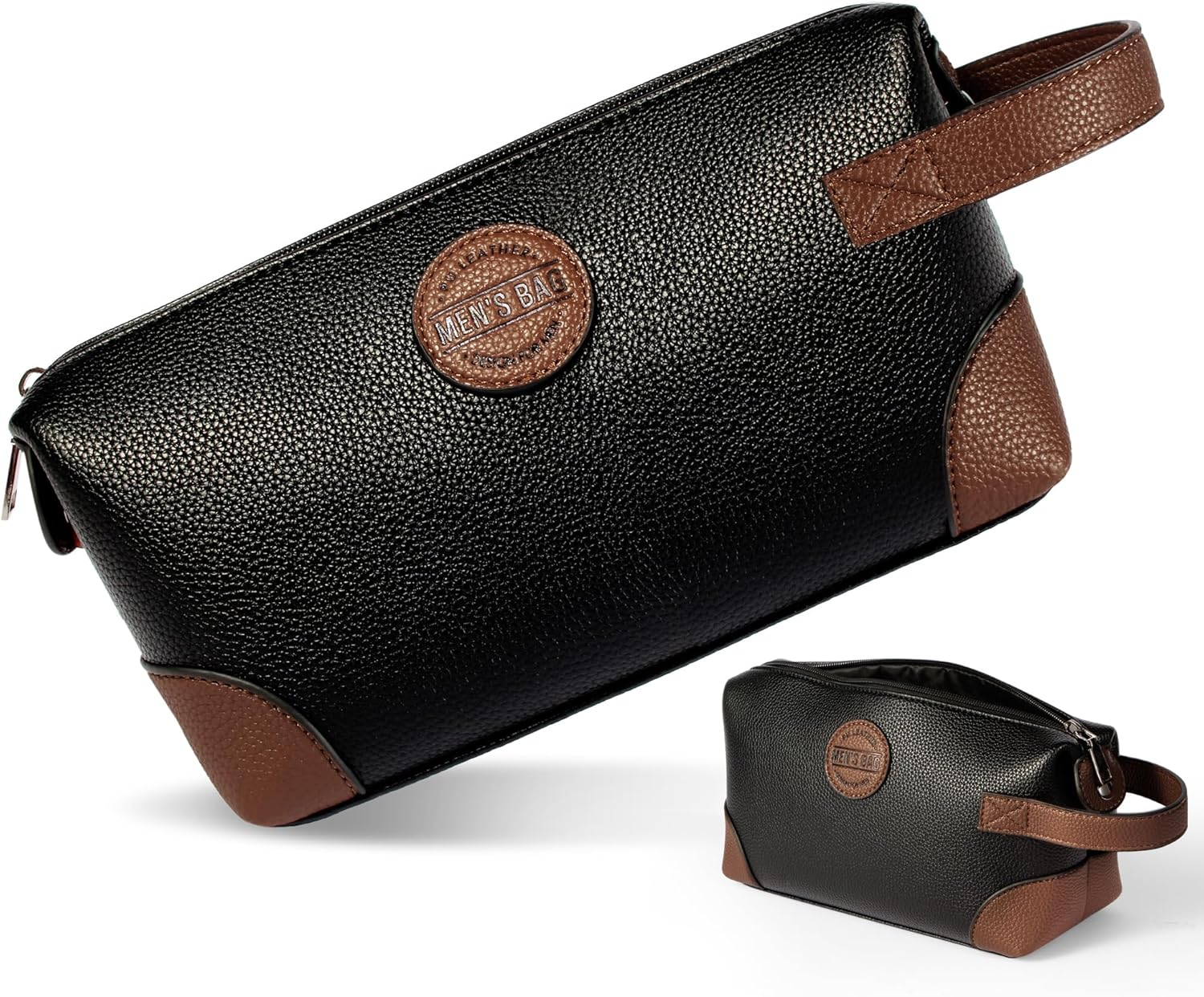 Toiletry Bag for Men - PU Leather Men Toiletry Travel Bag - Dopp-image