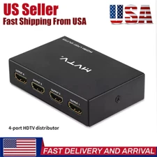 4 Port HDMI 4K Hub Multi Splitter & Amplifier For 3D HDTV 1080P 1X4 1 In 4 Out