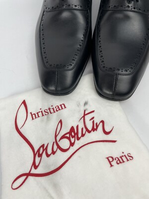 Christian Louboutin Black Leather Lace Up Dress Shoe Men display picture 1