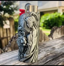 Elf Metal Lighter Case Cover Sleeve Fits Standard Bic Lighter