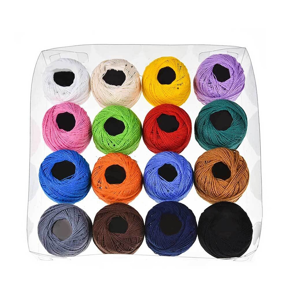 Assorted Colors DIY Embroidery Thread 16pcs Cotton Braiding Thread Kit