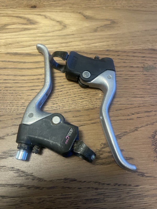 Pair Of Vintage Shimano Altus C20 Bicycle Brake Levers Alloy Clamp On #4350