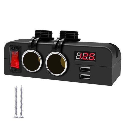 3 In 1 DC Charger Power Socket Dual USB Ports Digital Voltmeter Vehicle 12V 24V - Picture 7 of 11