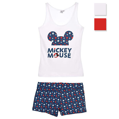 Disney Women's Mickey Mouse Cotton Tank Top & Shorts Short Pyjamas 2896