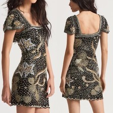 $695 LOVESHACKFANCY DAVIS MINI DRESS Embellished sequin beaded small s coquette