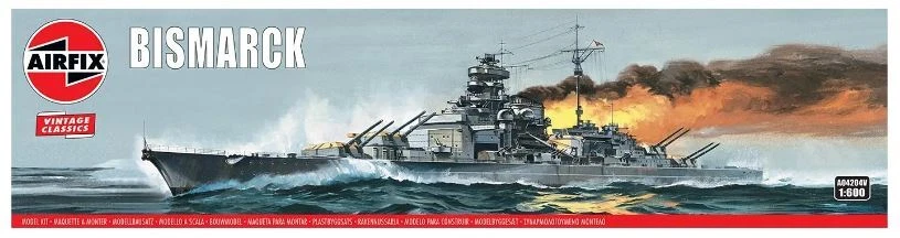 KIT MODELLINO NAVE MILITARE STATICO AIRFIX BISMARCK MODELLISMO SCALA 1:600 - Immagine 3 di 4