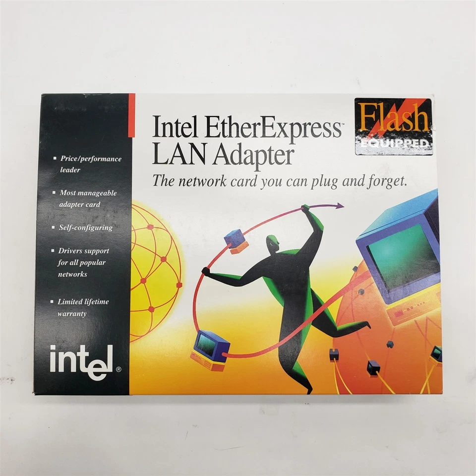 Intel PCLA8105 EtherExpress Flashc Lan Adapter 8/16 Bit ISA BNC/AUI Coax New - Image 2 of 4