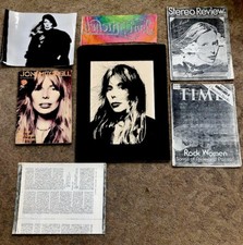 Joni Mitchell Memorabilla Lot Rock Art Pat Carney,Iron On,Her LifeLove book,more
