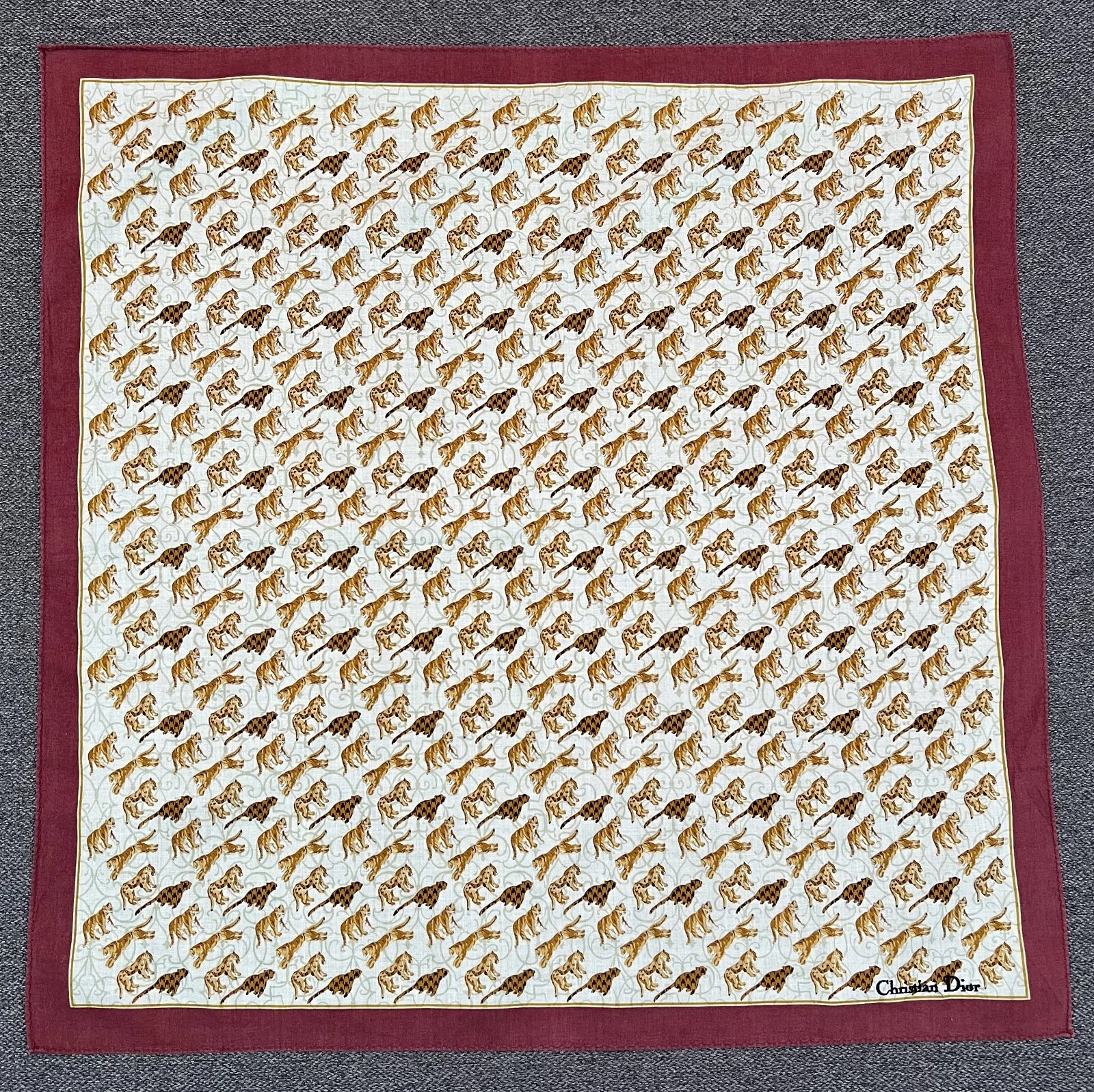 Mouchoir Christian Dior vintage unisexe foulard carré enveloppant bandana