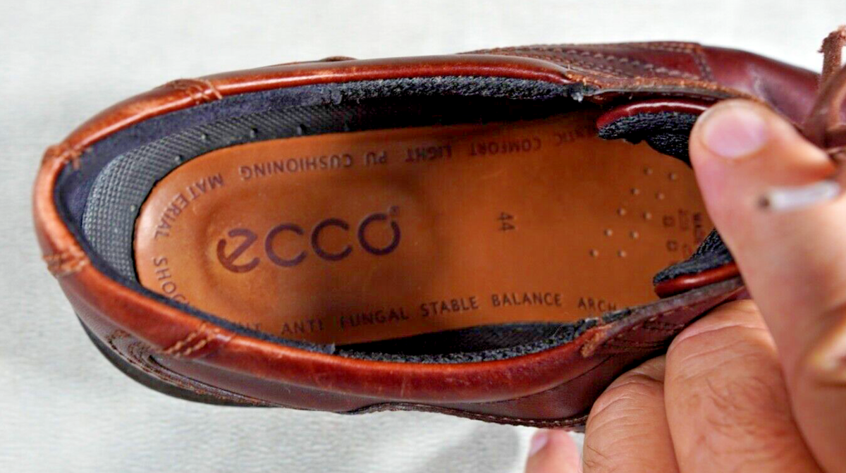 ECCO Men\'s Brown Leather Lace Up Oxford Shoes Shock Point 10 Comfort Shoes ECCO Shoes Mens 47 US 13 Brown Leather Casual Shoes Shock  main image 2