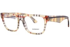 Burberry BE2411 4122 Eyeglasses Men's Vintage Check Full Rim Square Shape 55mm