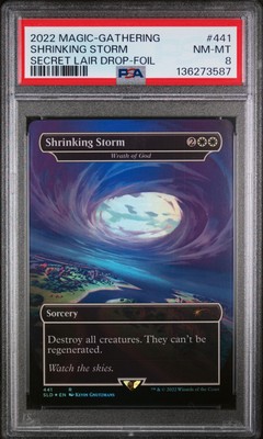2022 MTG SECRET LAIR DROP FORTNITE-FOIL #441 SHRINKING STORM PSA 8