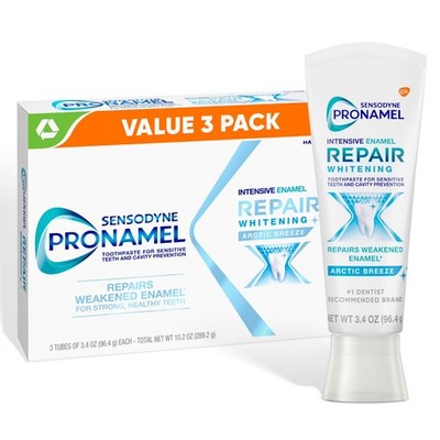 Sensodyne Pronamel Intensive Enamel Repair Toothpaste Arctic Breeze 3.4oz 3 Pack