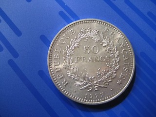 pièce de 50 francs hercule en argent ( port gratuit en SUIVI )