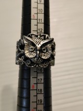 Silver Tone Owl Ring Size 6.5 See Pictures For Condition And Details