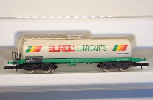 Vagón cisterna MÄRKLIN MINICLUB 82021 EUROL LUBRICANTS largo embalaje original (23656) | Condition: Gebraucht