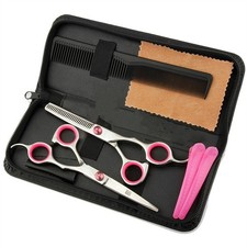 Professional Hair Cutting Scissors Shears Barber Thinning Set Pink 6",