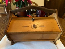 Vintage Double Door Sewing Box with Martha Cameo