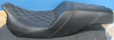 Saddleman Harley Road King Black Lattice Stitch Step Up Seat