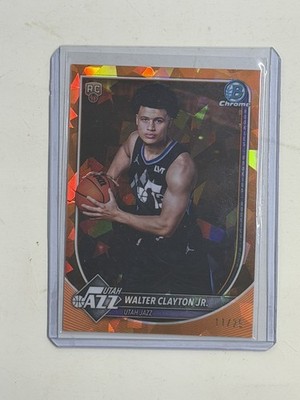 2025 Bowman Sapphire Walter Clayton Jr. Chrome RC Orange Refractor #/25 Jazz