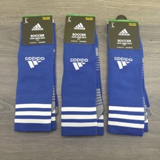 3 Pack Adidas Soccer Copa Zone Knee Socks Ankle Compression Large 9-13 Mens Blue