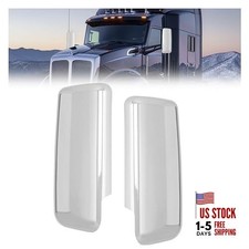 Door Mirror Covers Compatible with Peterbilt 579 Left Right Pair silver