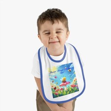 Cute Bee Baby Jersey Bib   Adorable Infant Feeding Accessory  Shower Gift