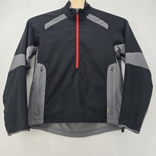 REI Pullover Mens M Half Zip Softshell Performance Outdoor Hiking Black Windbrea