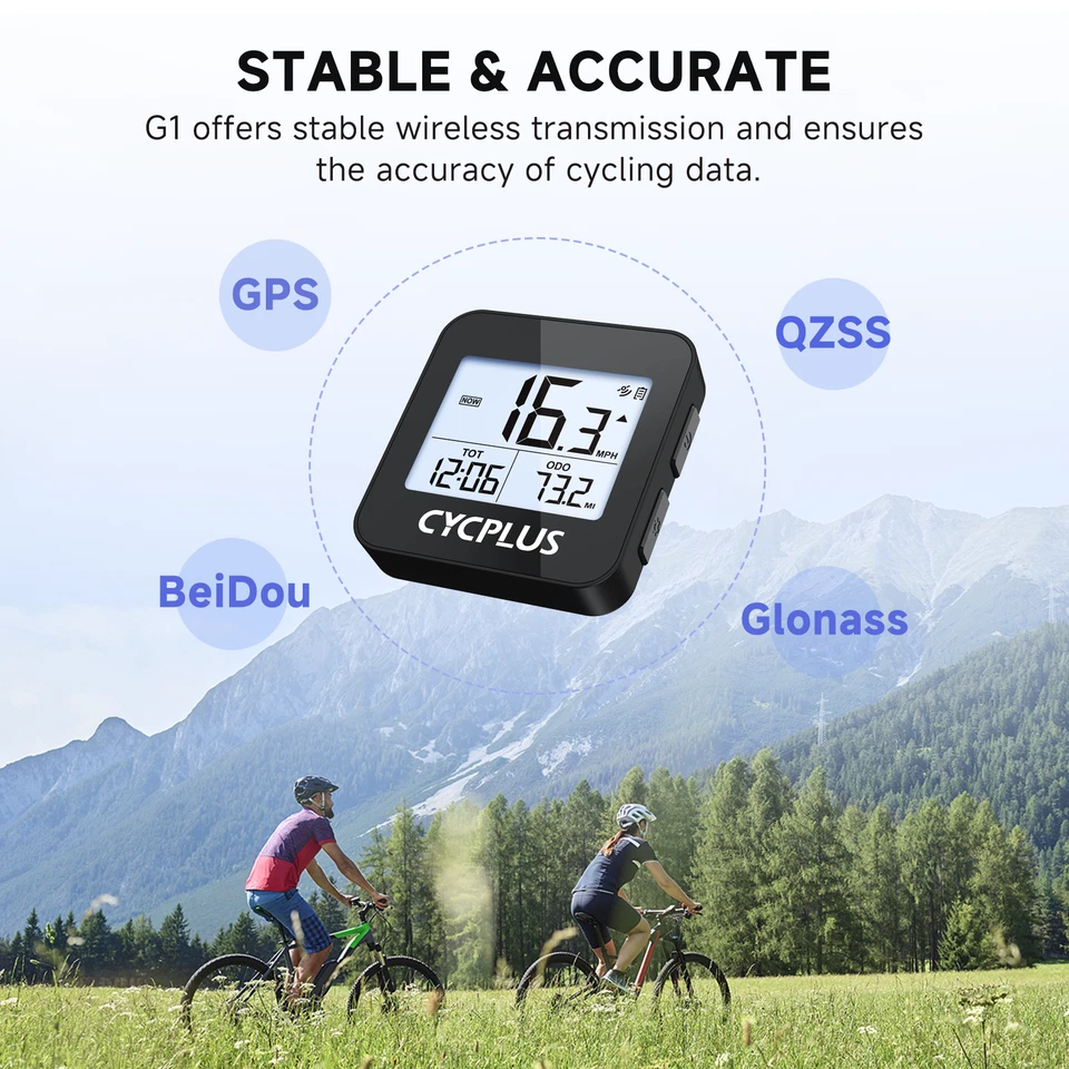 CYCPLUS G1 Wireless Bike Computer - GPS Speedometer & Odometer for Cycling - Image 3 of 4