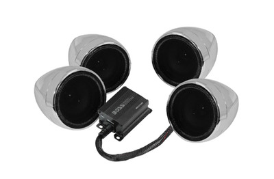 Boss Audio Systems Motorcycle Speaker Amplifier/ Bltooth/ 3'' Speakers Pair- Chr.