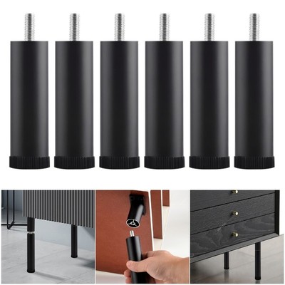 Adjustable Furniture Support Legs Height Extenders Nonskid Aluminum Bed Risers