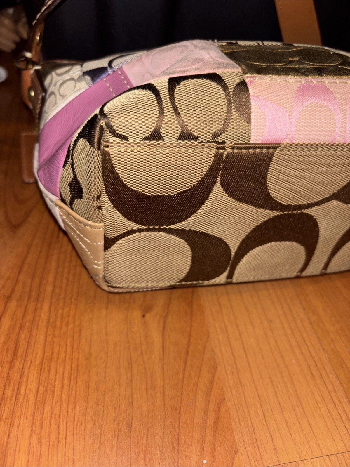 COACH patchwork vanity accessory pouch 11708 Used… - image 8