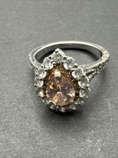 Stunning Pink And Clear Stone Ring 925 SRK Ring Size 7