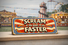 Scream if you want to go faster Funfair Sign Circus Vintage Style wooden signs