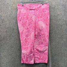 Lilly Pulitzer Pants Womens 6 Pink White Floral Print Capri Palm Beach Stretch