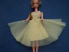 Vintage BARBIE Sized Yellow Clone Party Dress Gold Mattel Purse Accessory