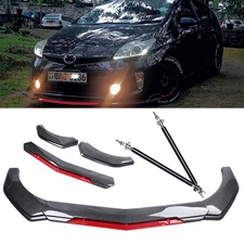 Front Bumper Lip Spoiler Splitter Carbon Fiber Look Body Kit For Toyota Prius