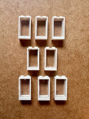 8x Lego Fenster 1x2x3 flache Front mit ''Glas'' Scheibe 60593 MOC Konvolut Lot 2229