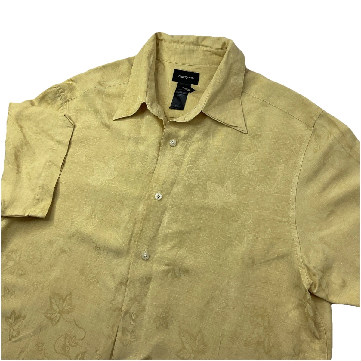 Claiborne Short Sleeve Button-Up Casual Button-Down Shirts for Men 