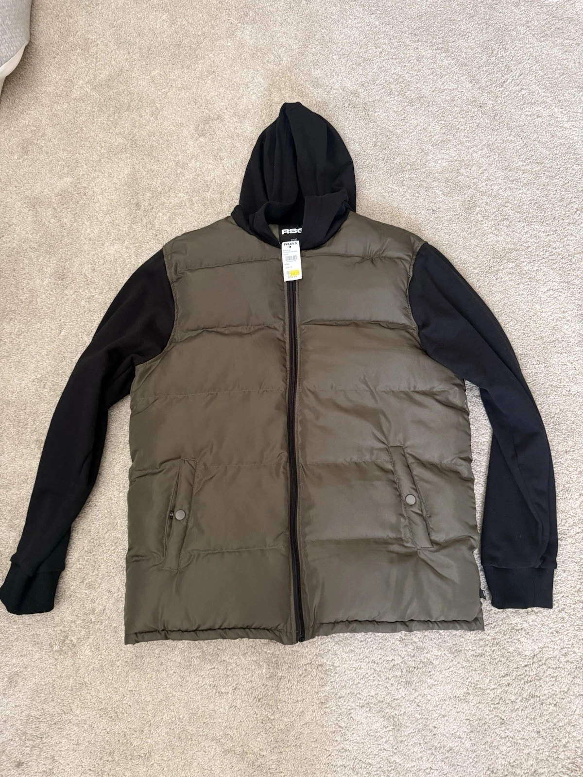 Men’s RSQ Puffer Jacket Small Green